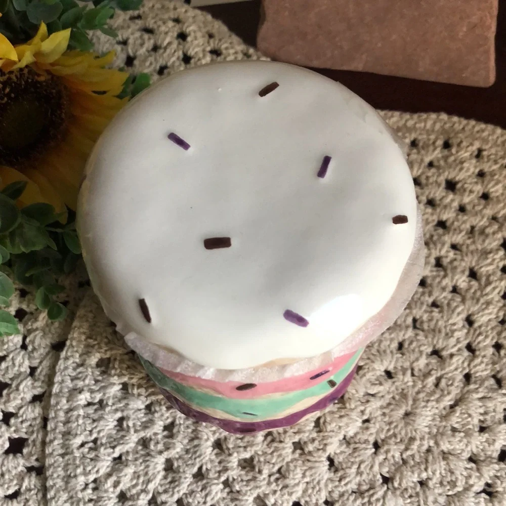 Ceramic Stacked Glazed DONUTS Small Canister Cookie Jar